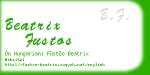 beatrix fustos business card