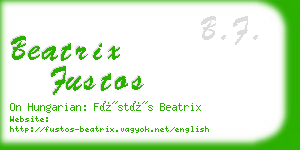 beatrix fustos business card